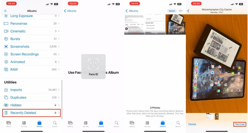 荔浦苹果14维修分享 iPhone14 上恢复已删除的照片 