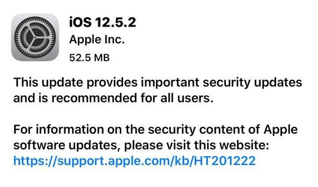 荔浦苹果手机维修分享iOS12.5.2发布，建议所有老苹果用户安装 